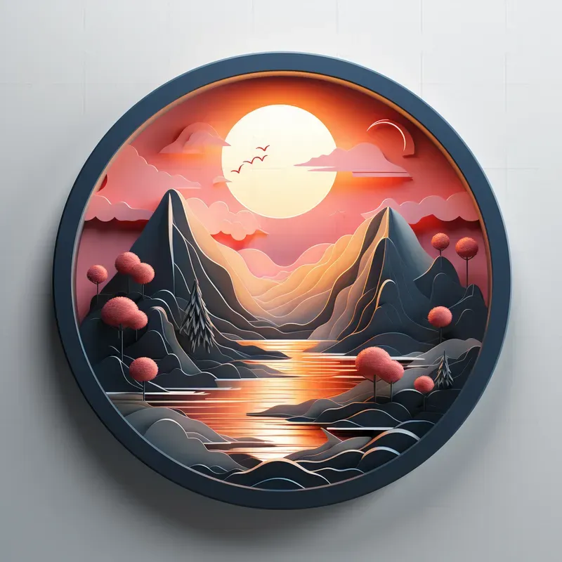 Artistic Circle Papercut Decos