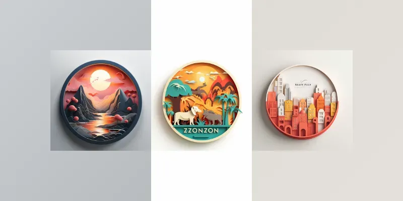 Artistic Circle Papercut Decos generated by undefined