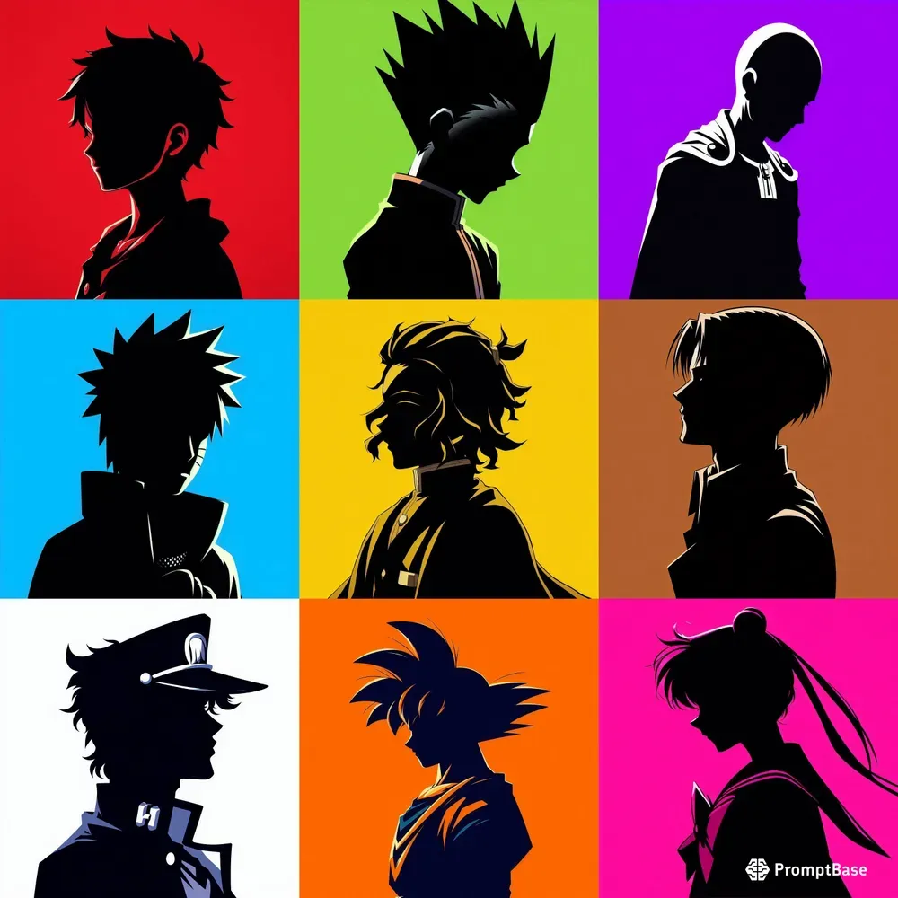 Silhouette Anime Manga Characters