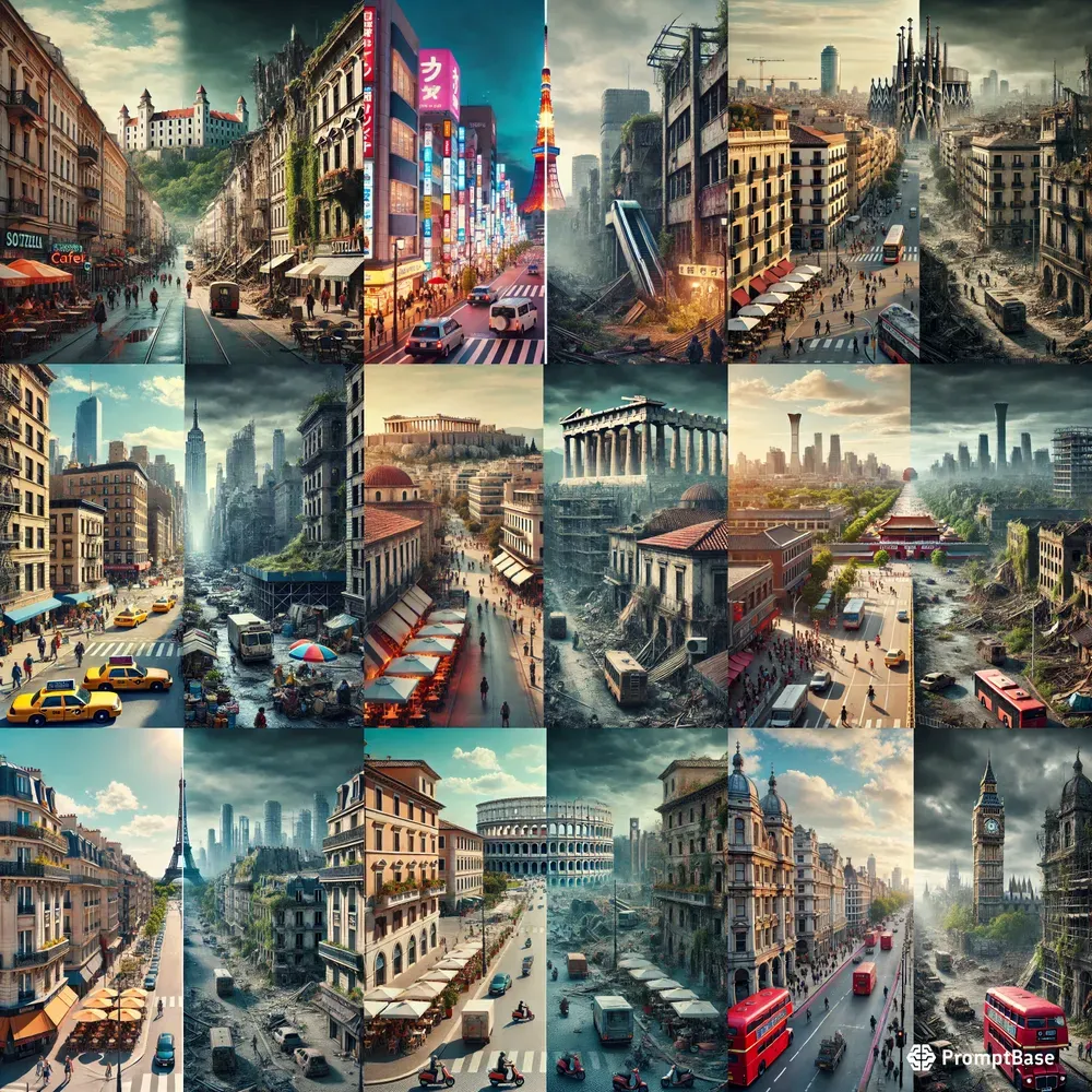 Cities Before And After An Apocalypse