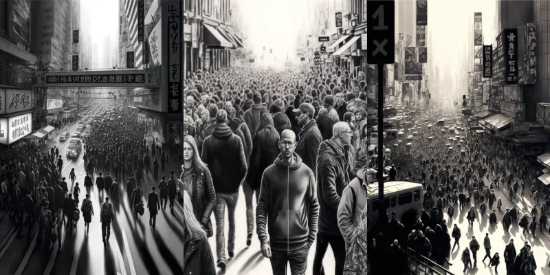 Crowded City Sketches generated by undefined