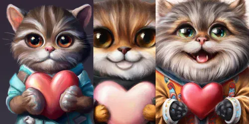 Animal Heart Illustrations generated by dalle