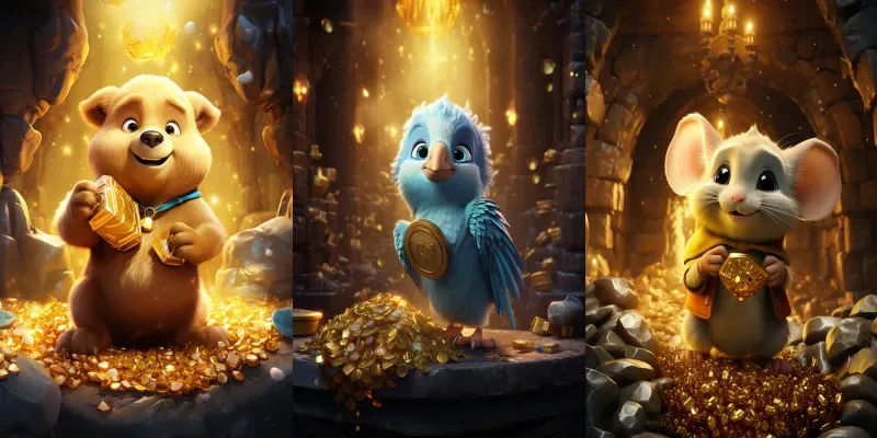 Golden Gleam Animals generated by undefined