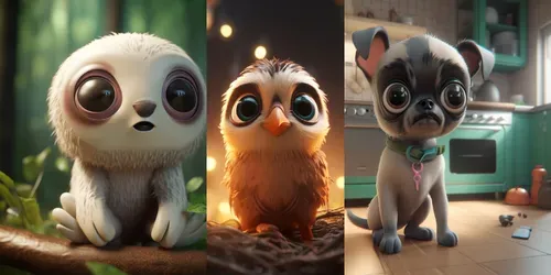 Cute 3D Baby Animals generated by midjourney