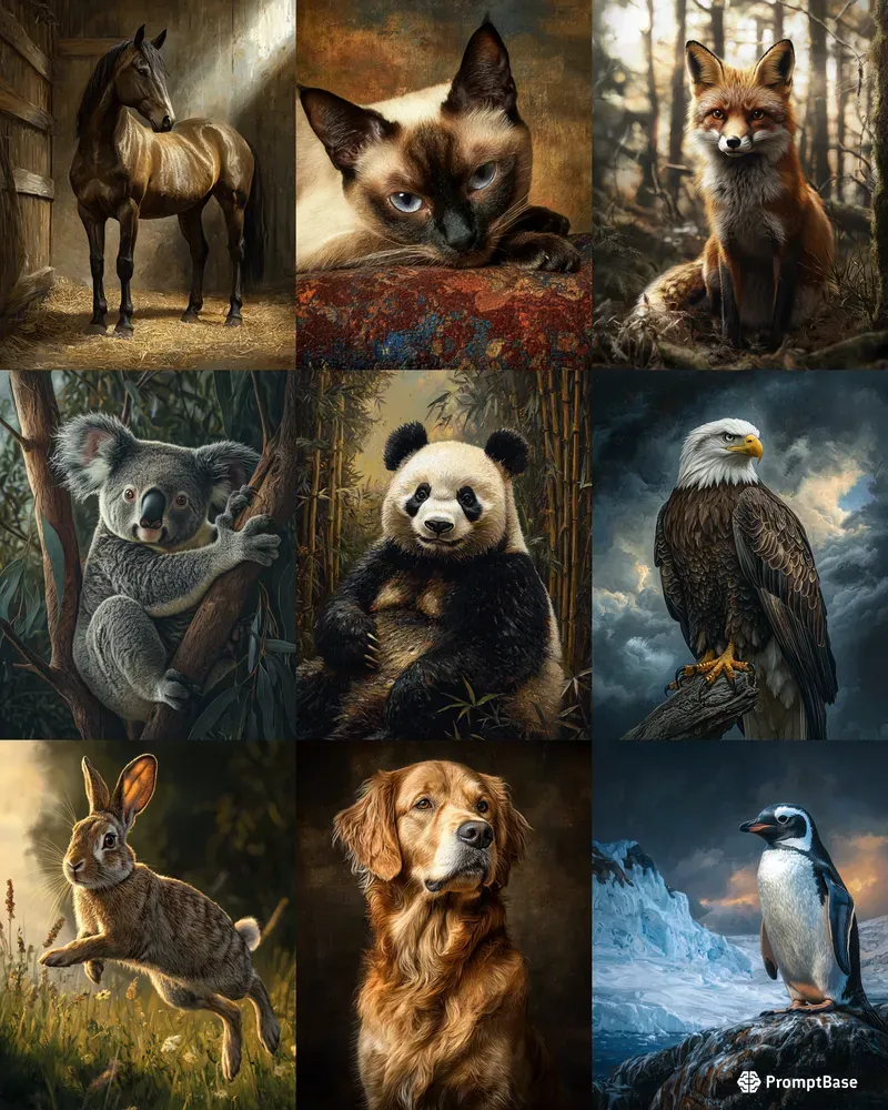 Rembrandt Style Animal Shots