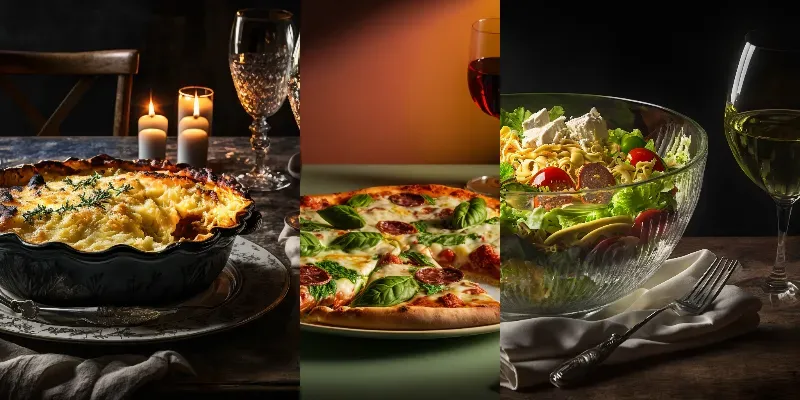Cooked Foods From Close-up Side Angles generated by undefined