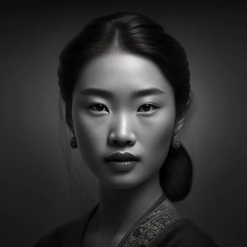 Bw Portraits Of Traditional Women