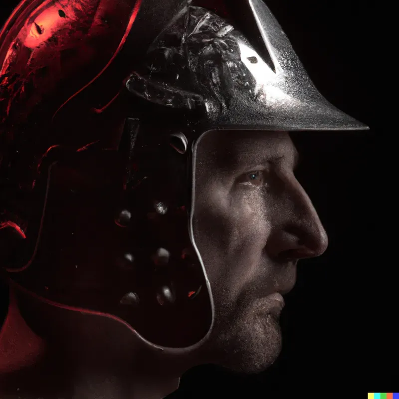 Decorated Helmets Profile Photographs