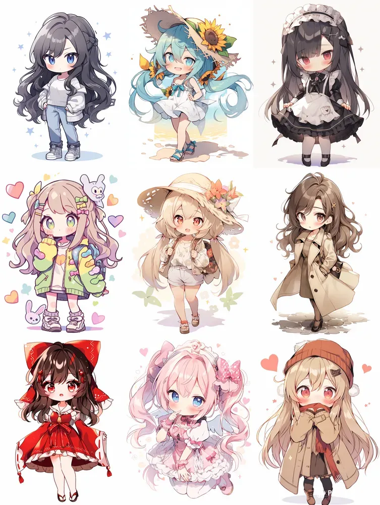 Chibi Girls In Fashion Outfits