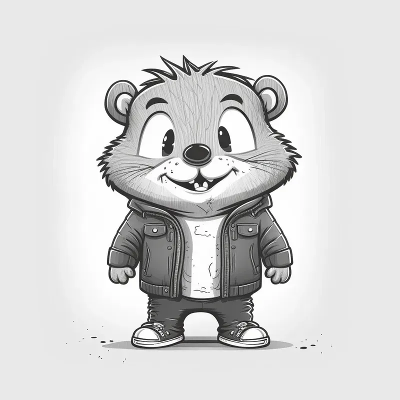 Cartoon Animals Black And Whites