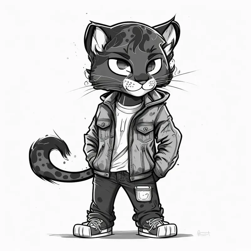 Cartoon Animals Black And Whites
