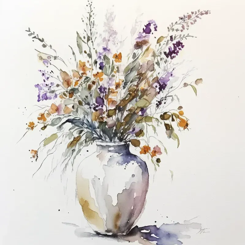 Botanical Watercolor Drawings