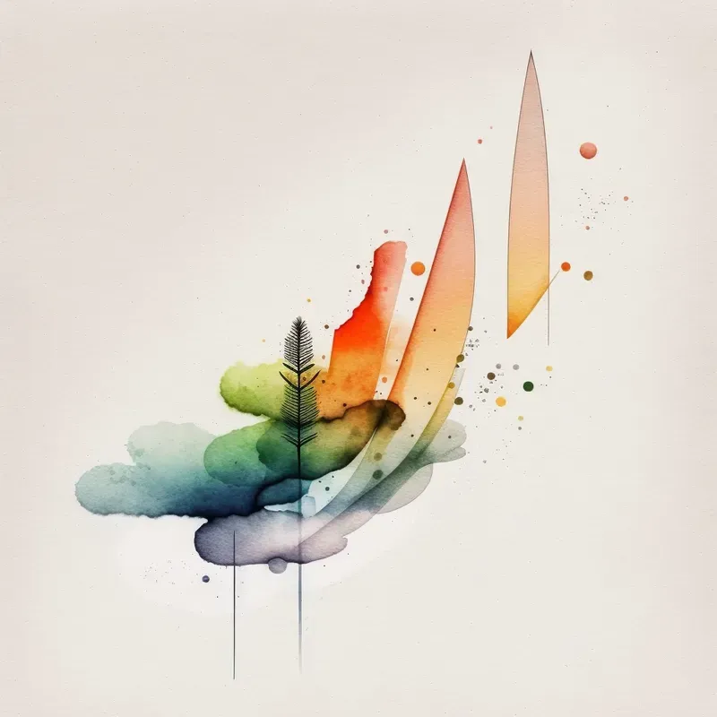 Abstract Watercolor Drawings