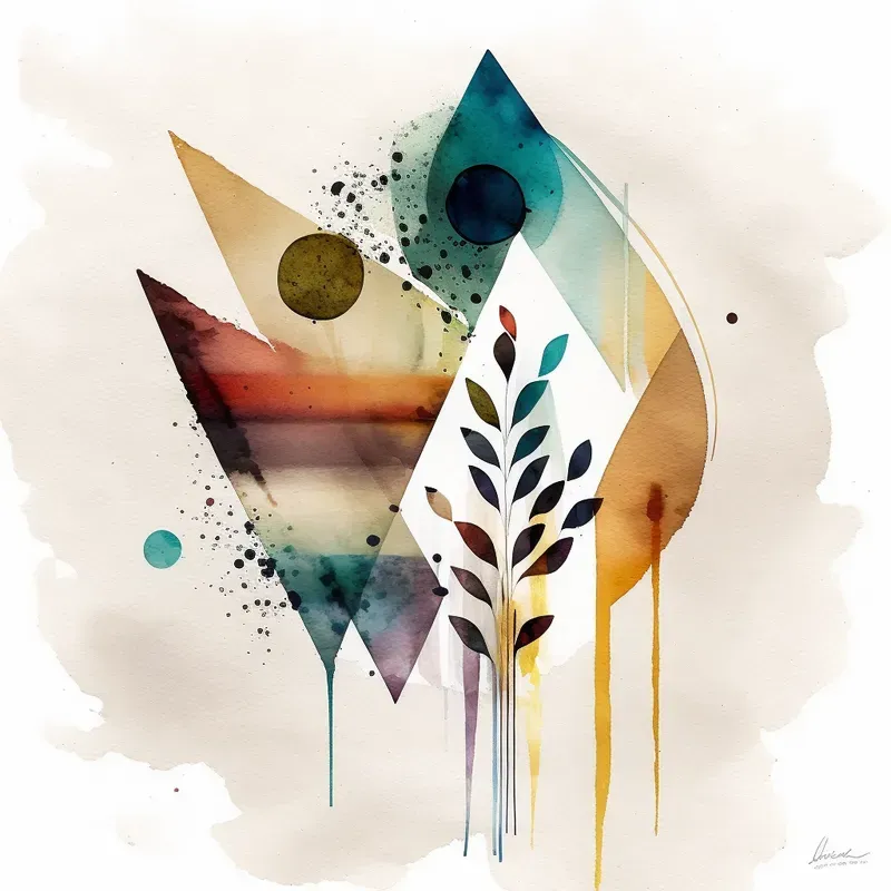 Abstract Watercolor Drawings