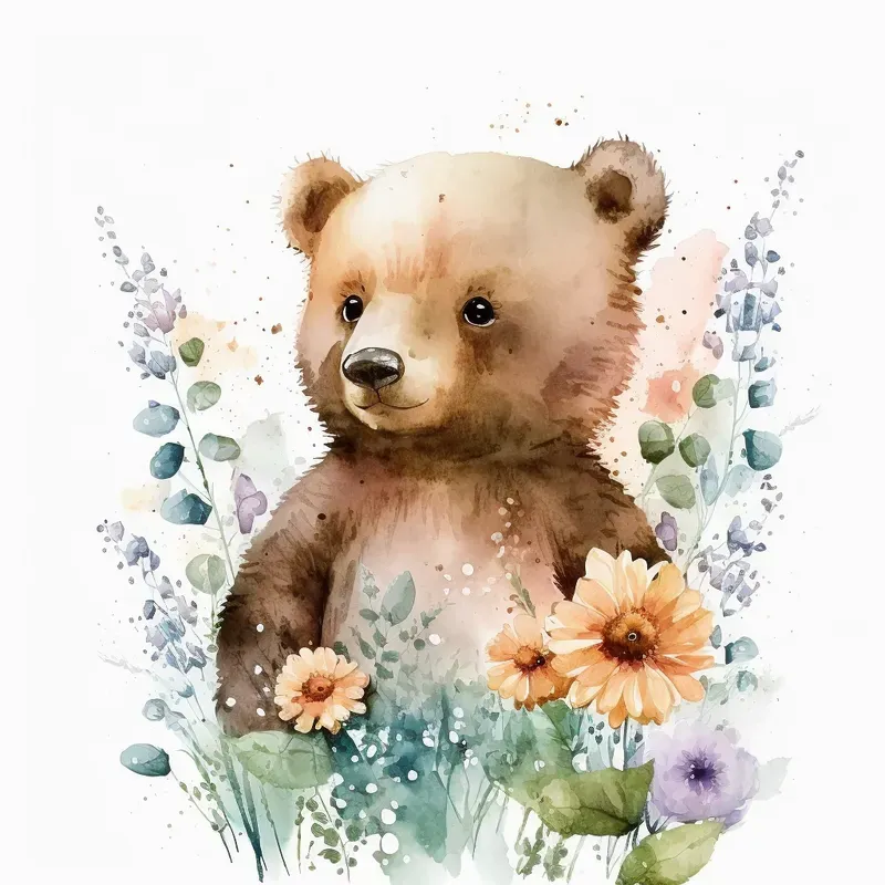 Floral Cartoon Animals