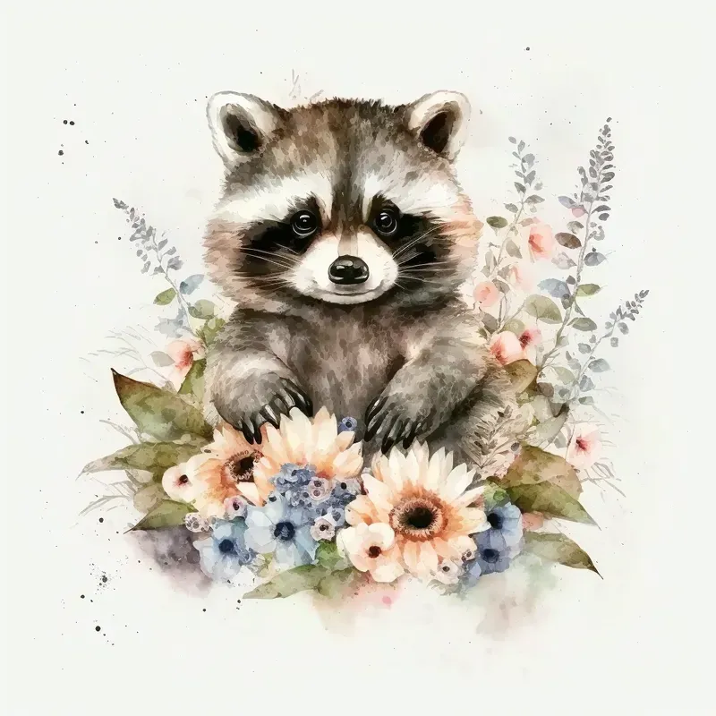 Floral Cartoon Animals