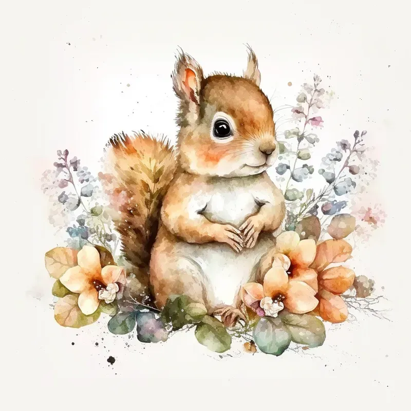 Floral Cartoon Animals