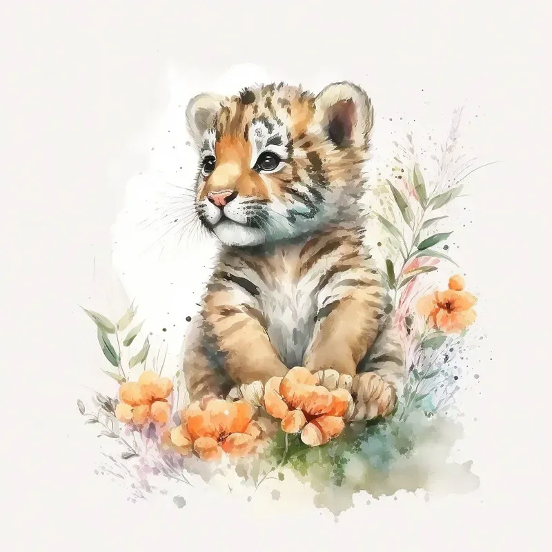 Floral Cartoon Animals