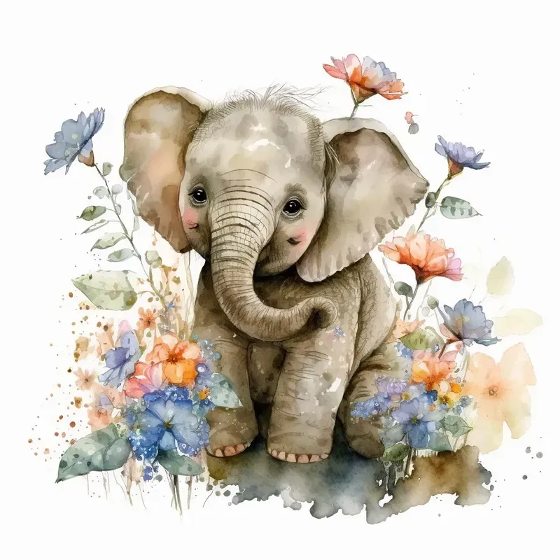 Floral Cartoon Animals