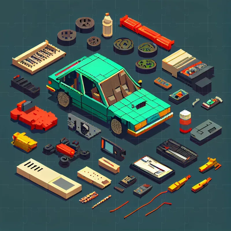 Pixel Art Knolling Items