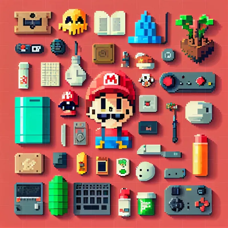 Pixel Art Knolling Items