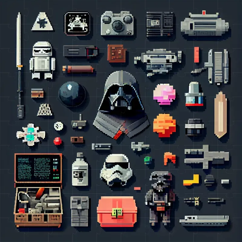 Pixel Art Knolling Items