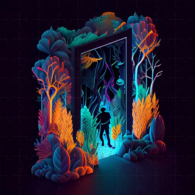 Abstract Isometric Frame Illustrations