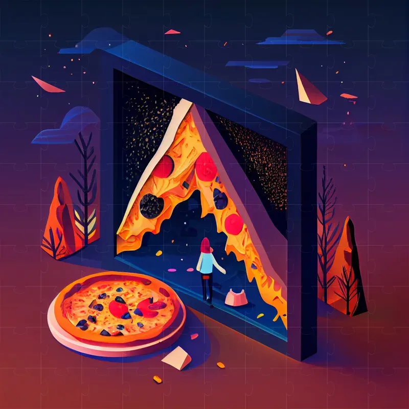 Abstract Isometric Frame Illustrations