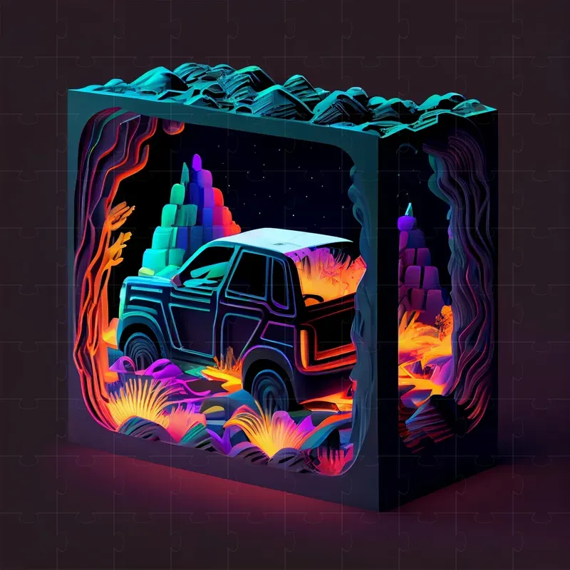 Abstract Isometric Frame Illustrations