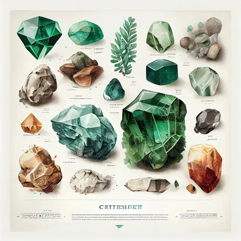Antique Lithographs Of Gemstones Minerals