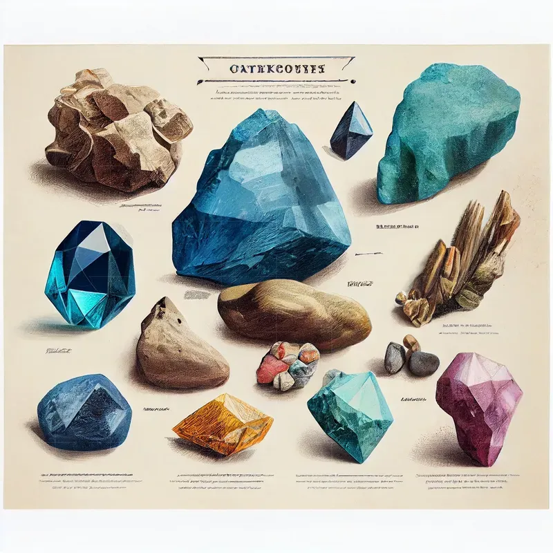 Antique Lithographs Of Gemstones Minerals