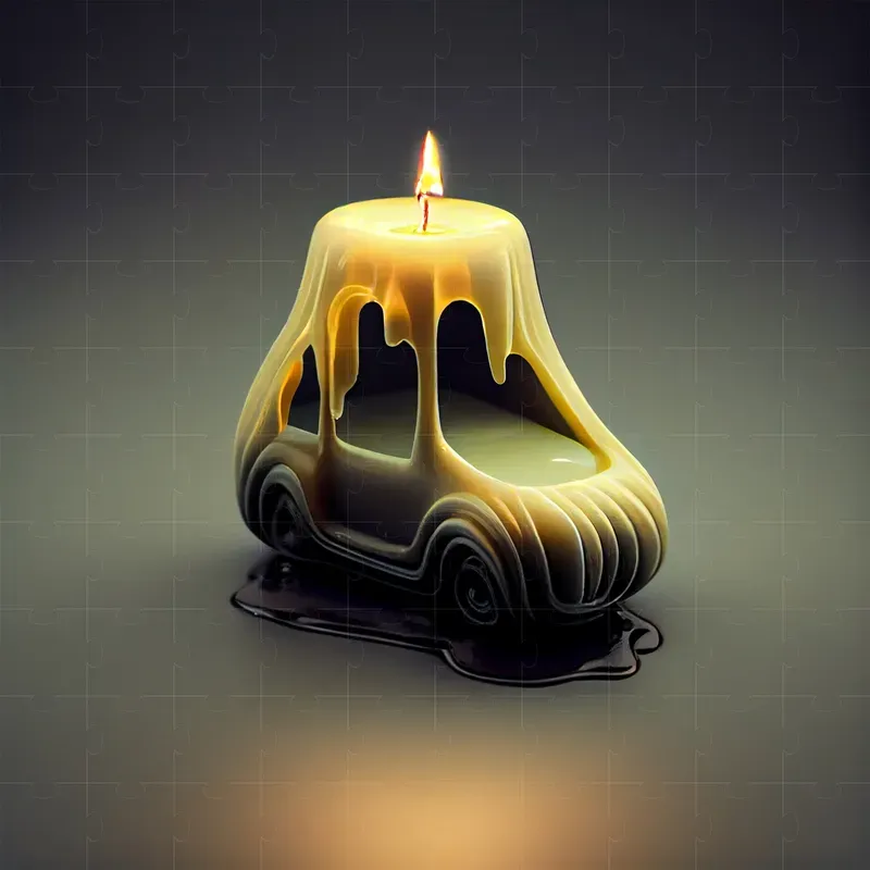 Melted Candles In Different Shapes