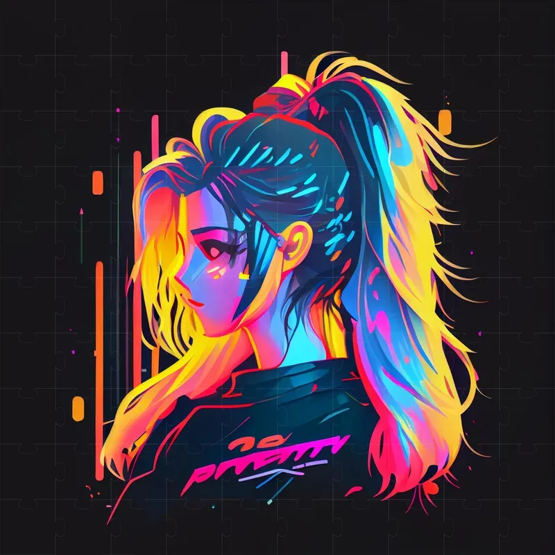 Flat Design Neon Color Logos