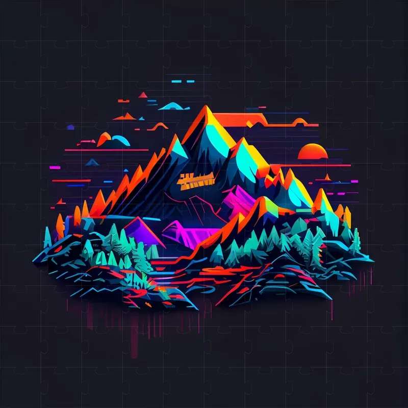 Flat Design Neon Color Logos
