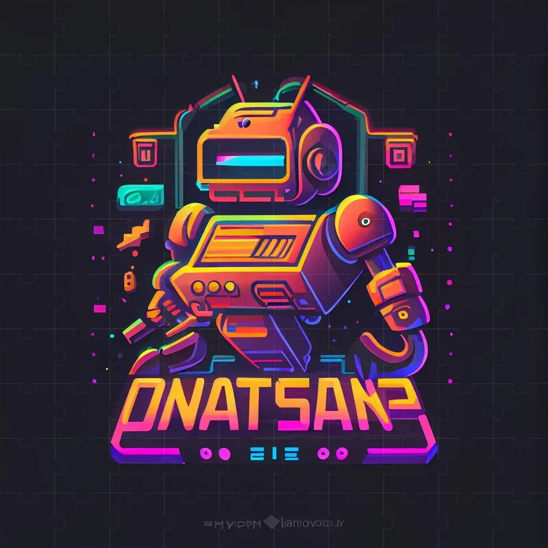 Flat Design Neon Color Logos