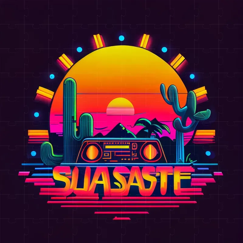 Flat Design Neon Color Logos