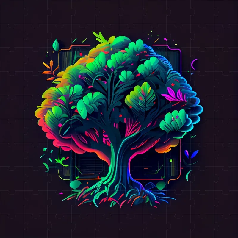 Flat Design Neon Color Logos