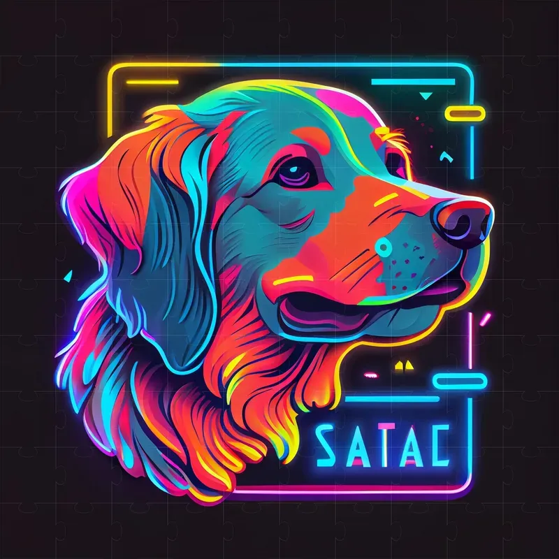 Flat Design Neon Color Logos