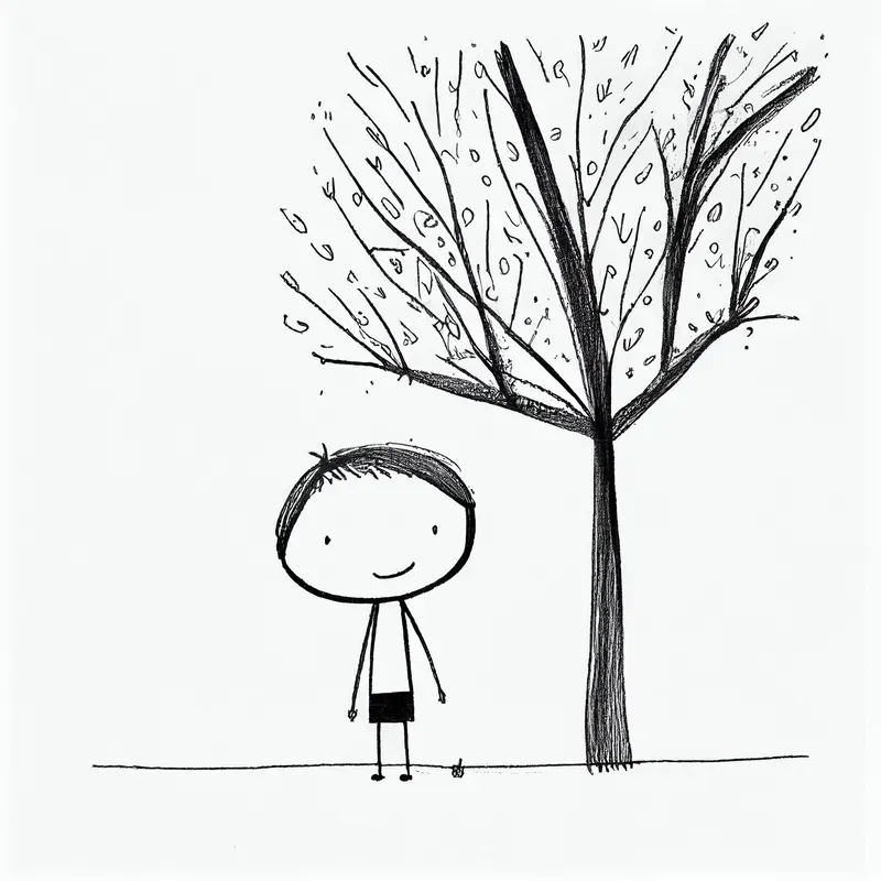 Drawing Line Art Stick Figure Style