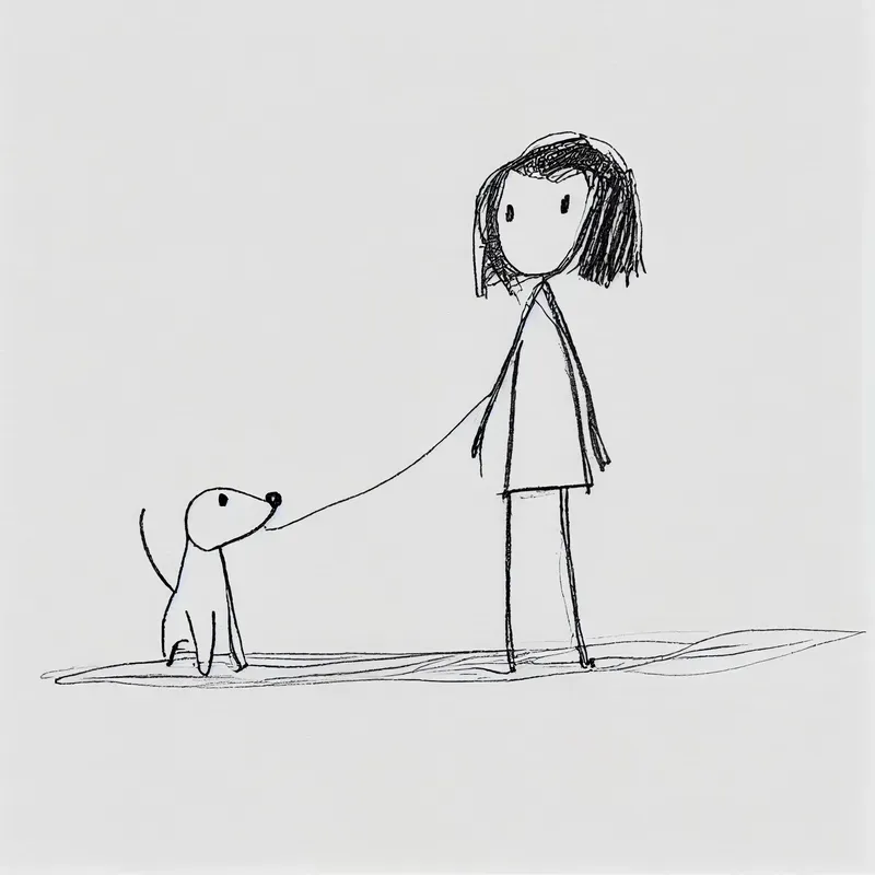 Drawing Line Art Stick Figure Style