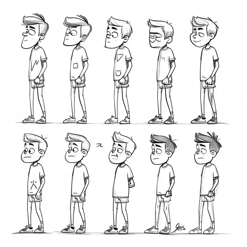 2D Simple Line Multiple Characters