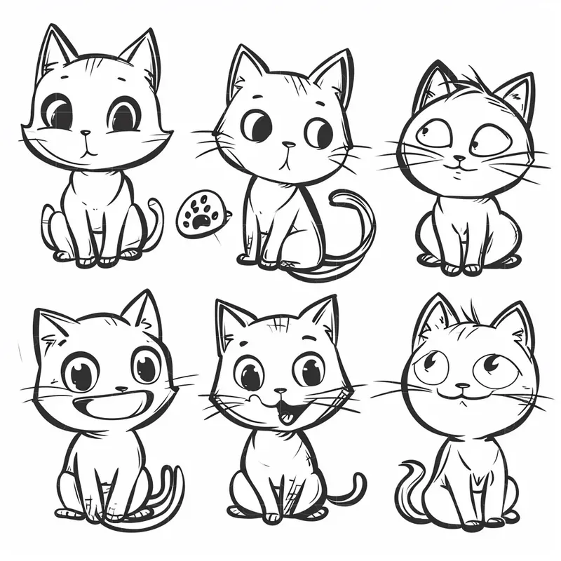 2D Simple Line Multiple Characters
