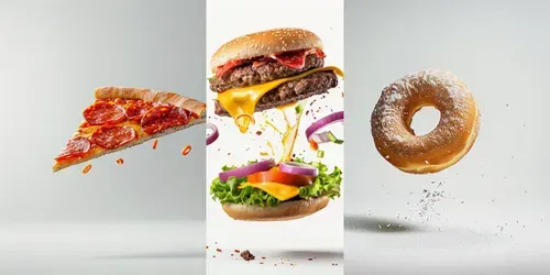 Food Flying Photographs generated by midjourney