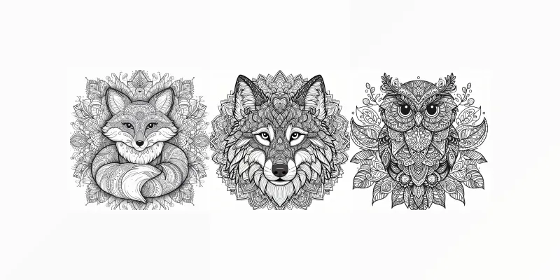 Mandala Animal Coloring Pages generated by undefined