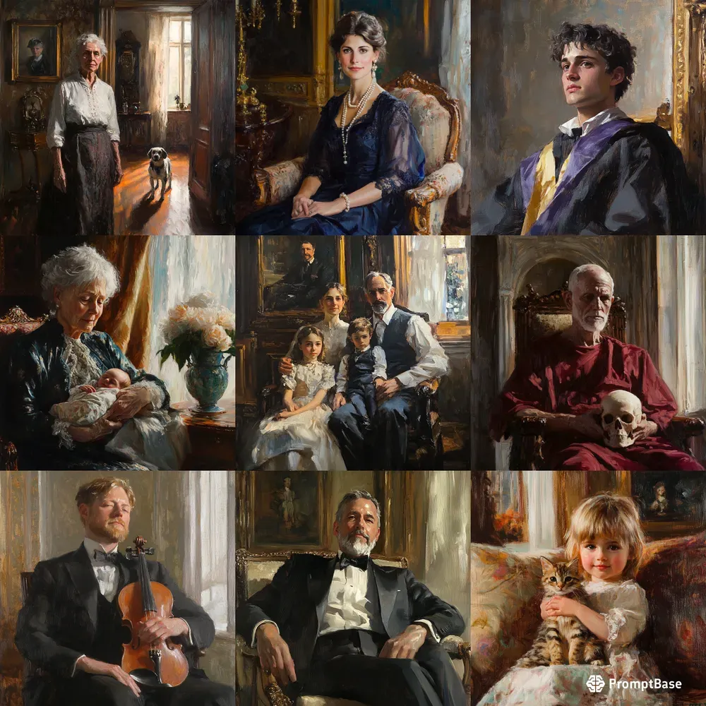 Elegant Portraits In The Style Of Sargent