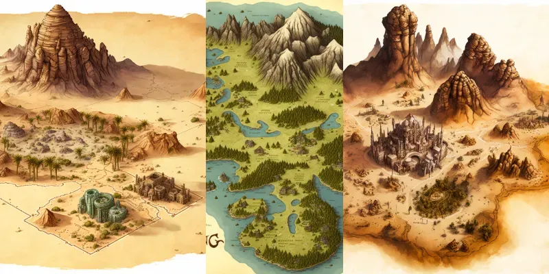 Detailed Fantasy Maps generated by undefined