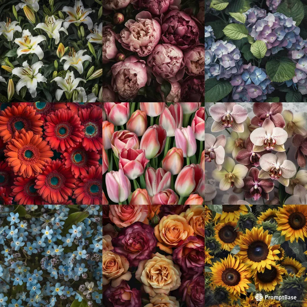 Realistic Floral Background Patterns