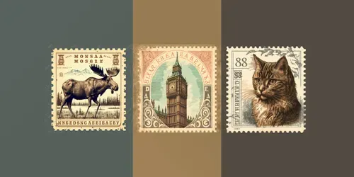 Vintage Postal Stamps generated by midjourney