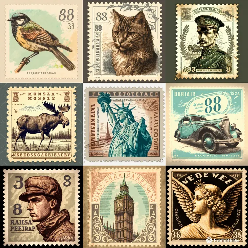 Vintage Postal Stamps