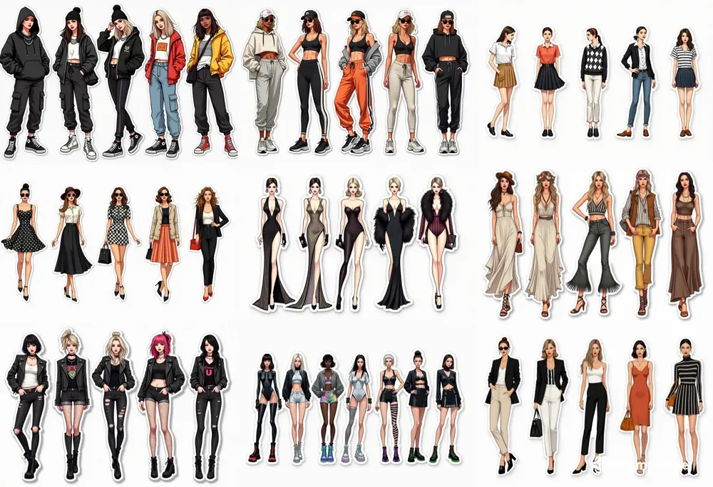 Sticker Fashion Illustration